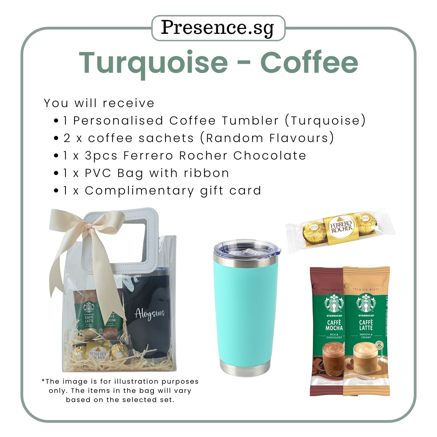 Personalised 600ml Coffee Tumbler & Treats Gift Set (Set C)