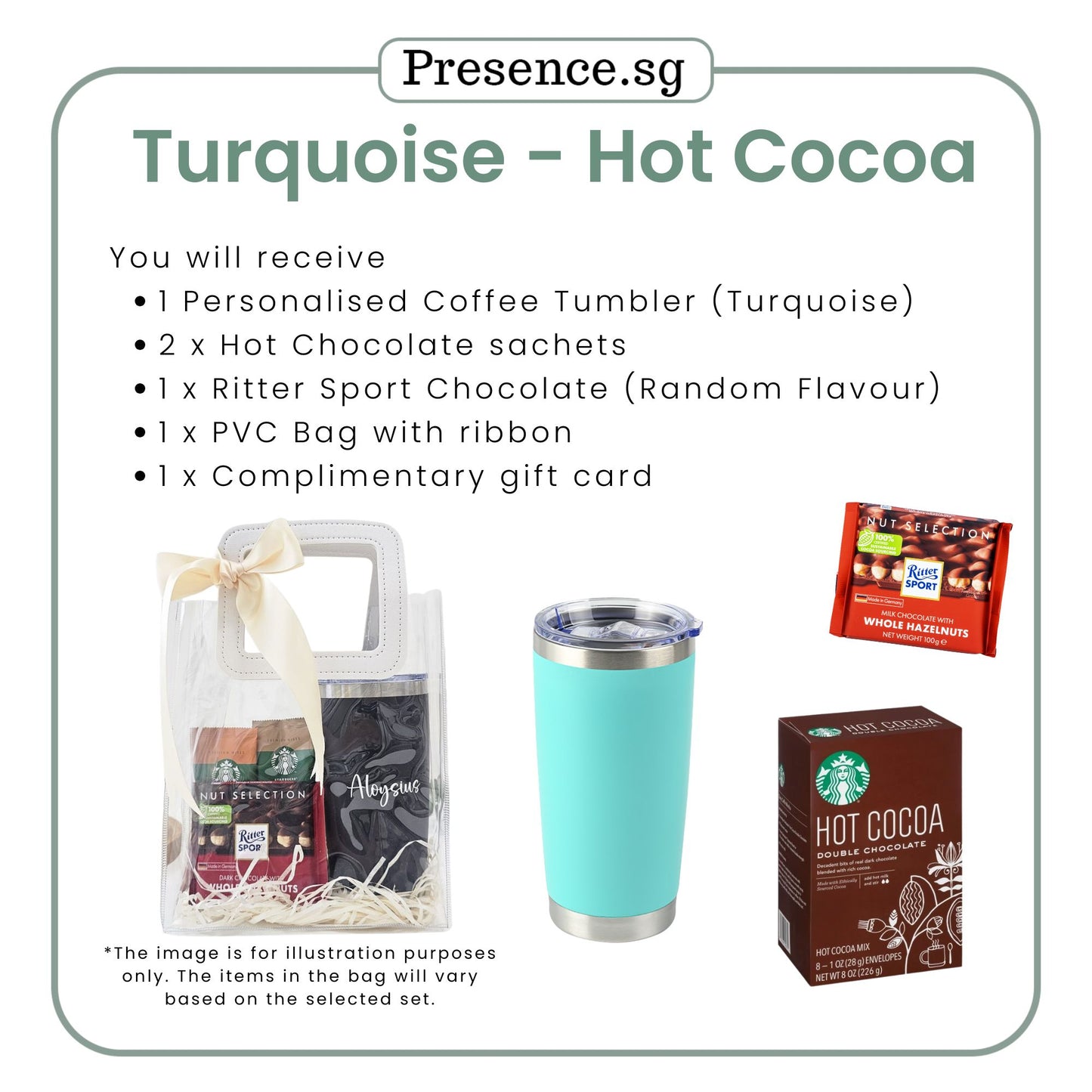 Personalised 600ml Coffee Tumbler & Treats Gift Set (Set B)