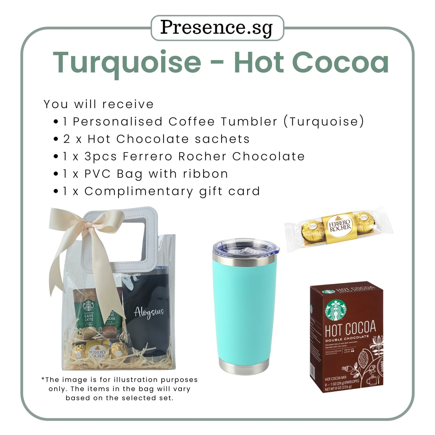 Personalised 600ml Coffee Tumbler & Treats Gift Set (Set C)
