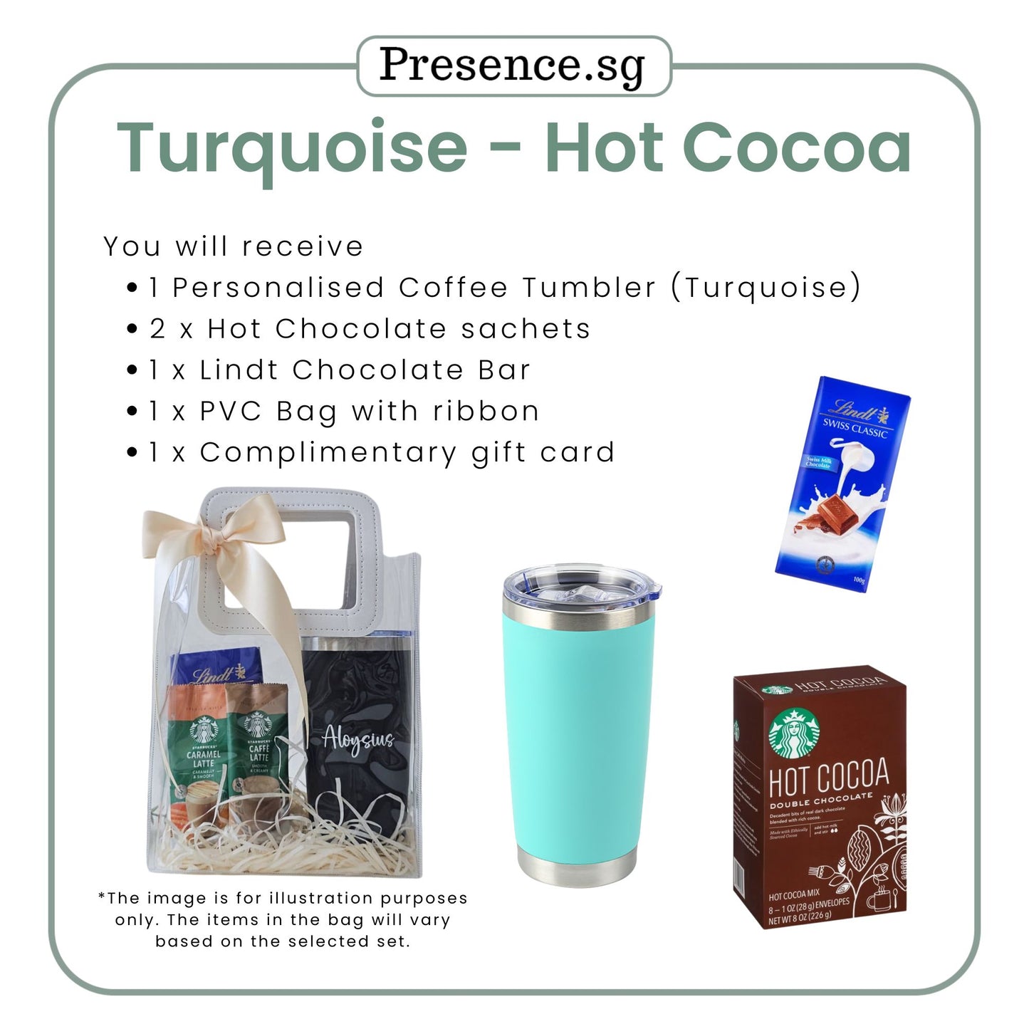 Personalised 600ml Coffee Tumbler & Treats Gift Set (Set D)