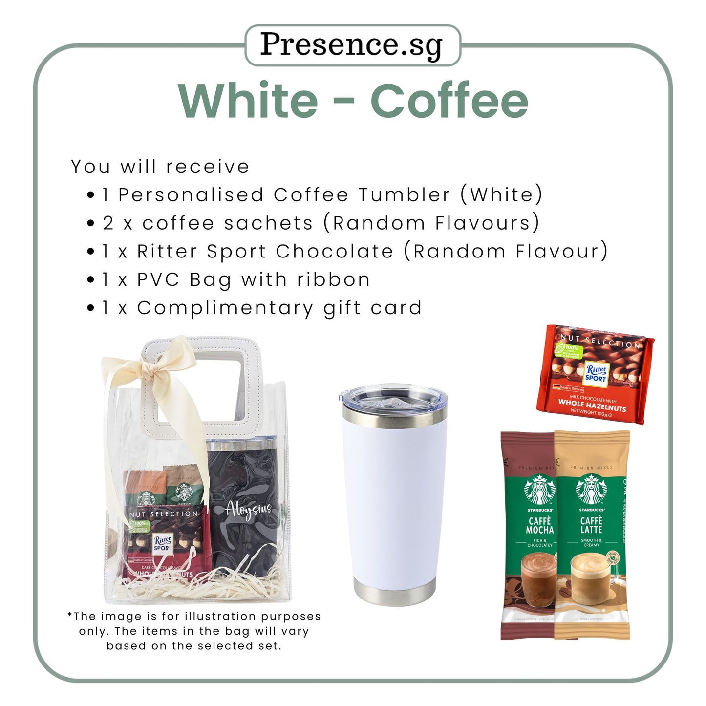 Personalised 600ml Coffee Tumbler & Treats Gift Set (Set B)