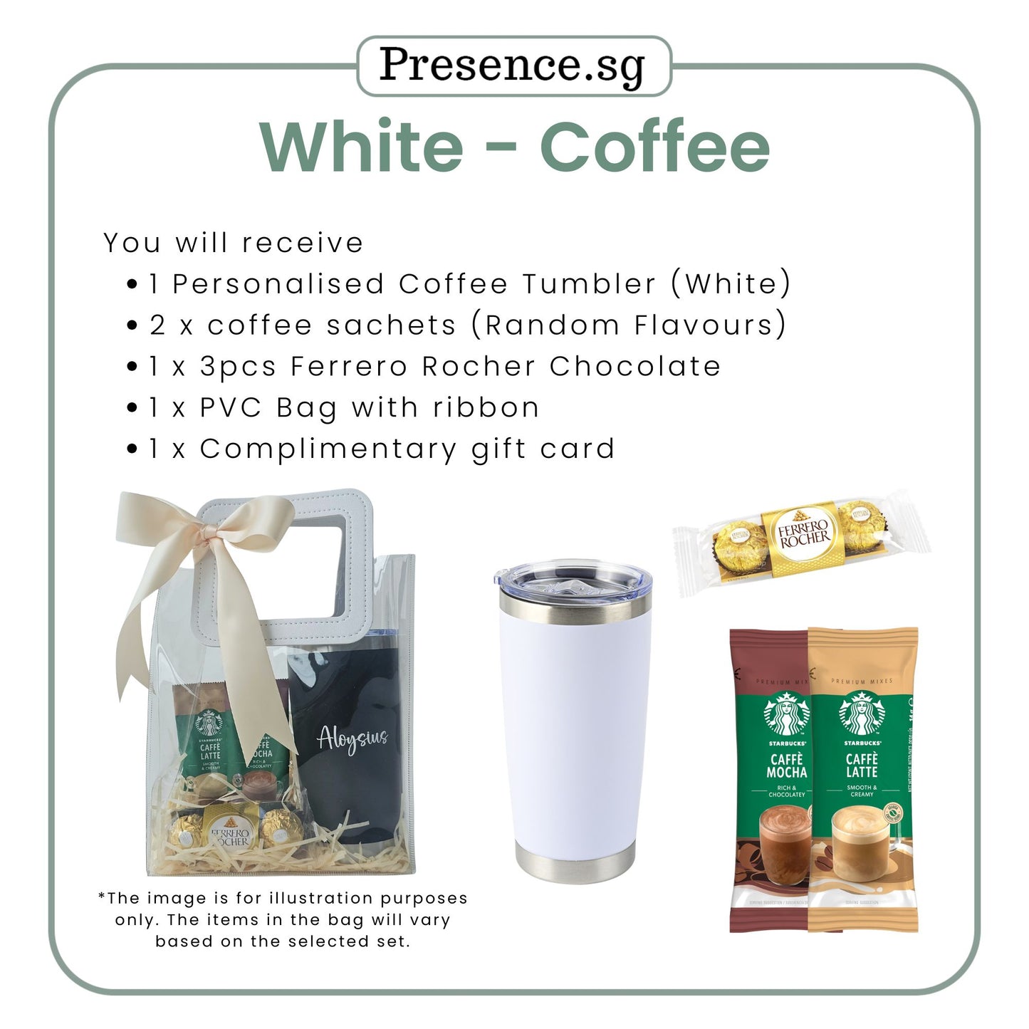 Personalised 600ml Coffee Tumbler & Treats Gift Set (Set C)