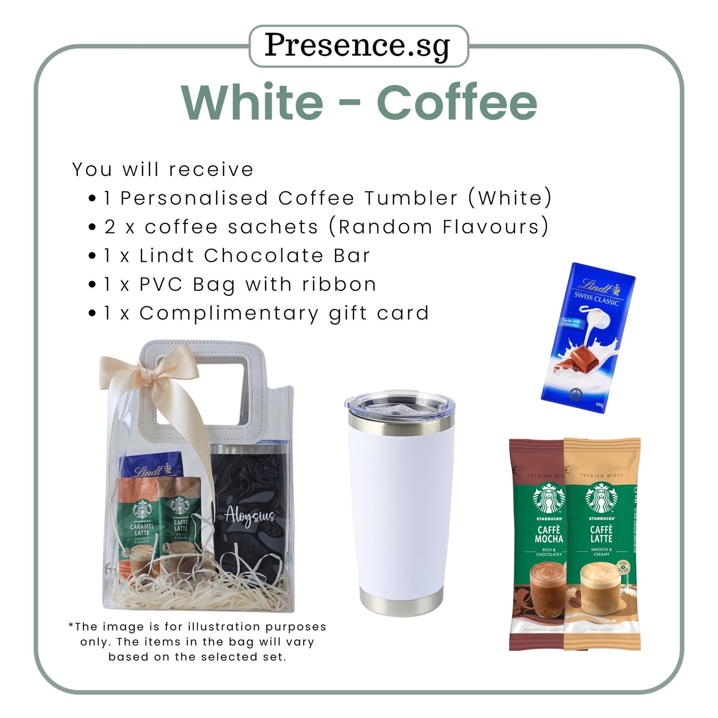 Personalised 600ml Coffee Tumbler & Treats Gift Set (Set D)