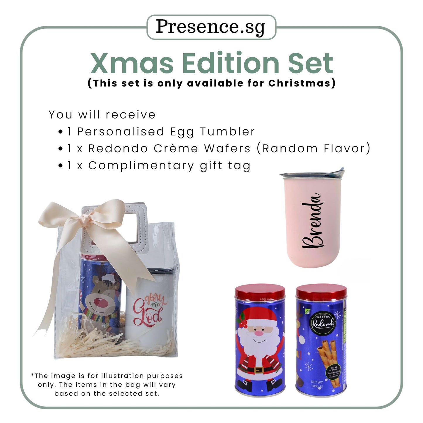 Personalised Christmas Egg Tumbler Gift Set