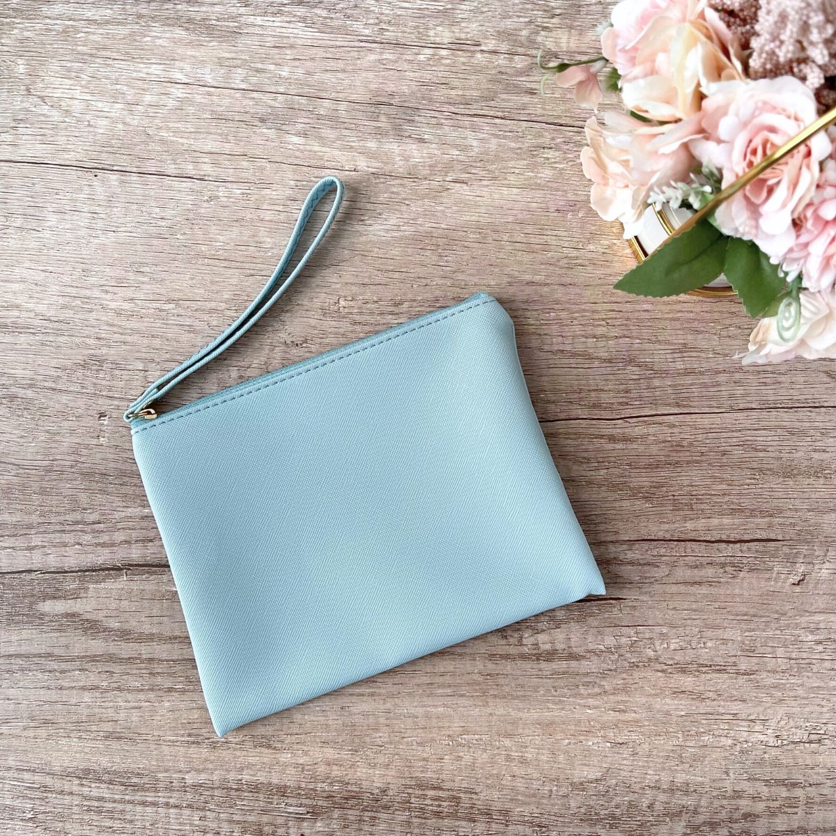 Personalized Leather Wristlet Pouch