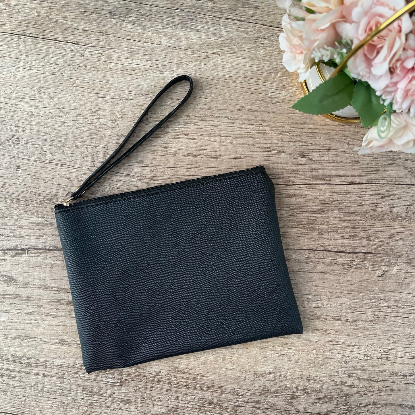 Personalized Leather Wristlet Pouch