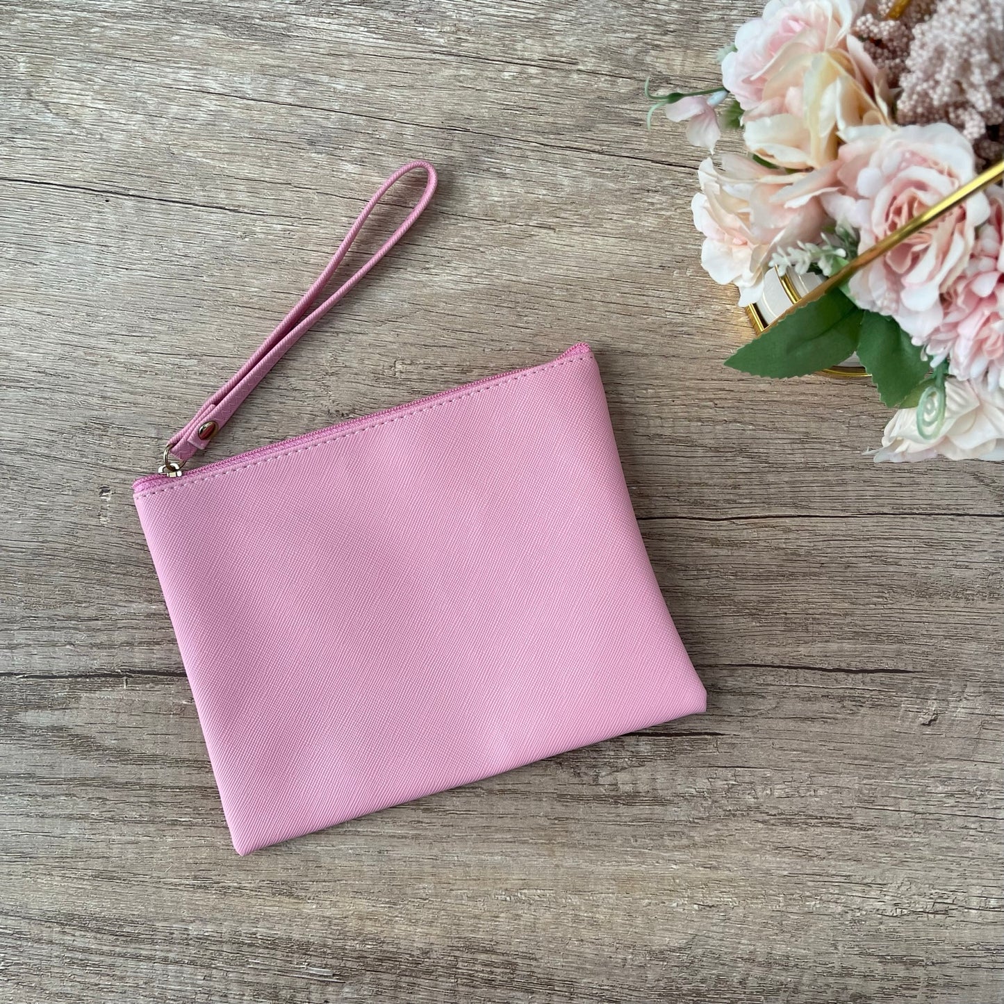 Personalized Leather Wristlet Pouch